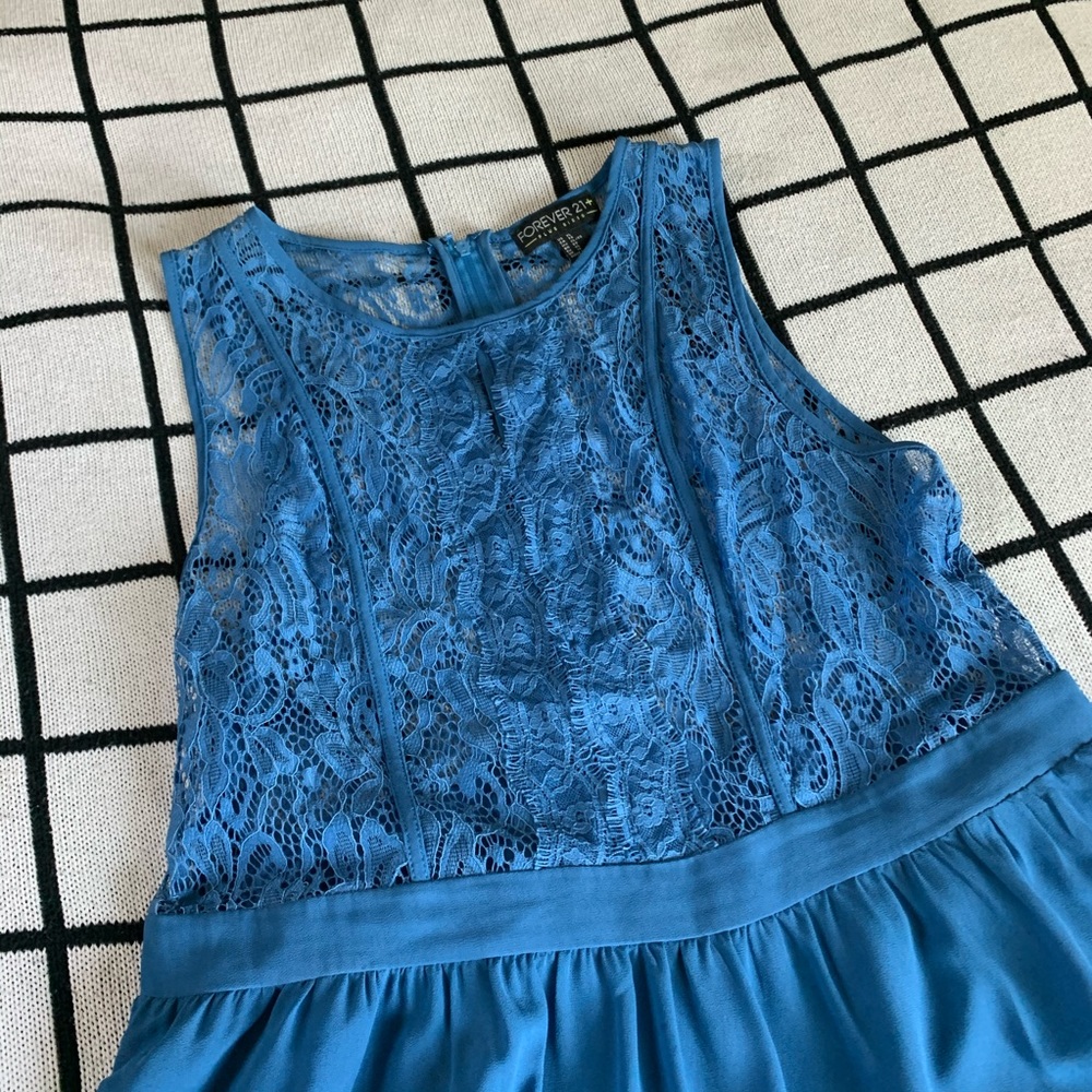 Blue Lace Top Dress